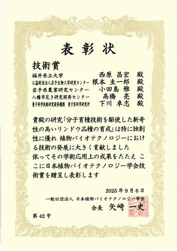 表彰状